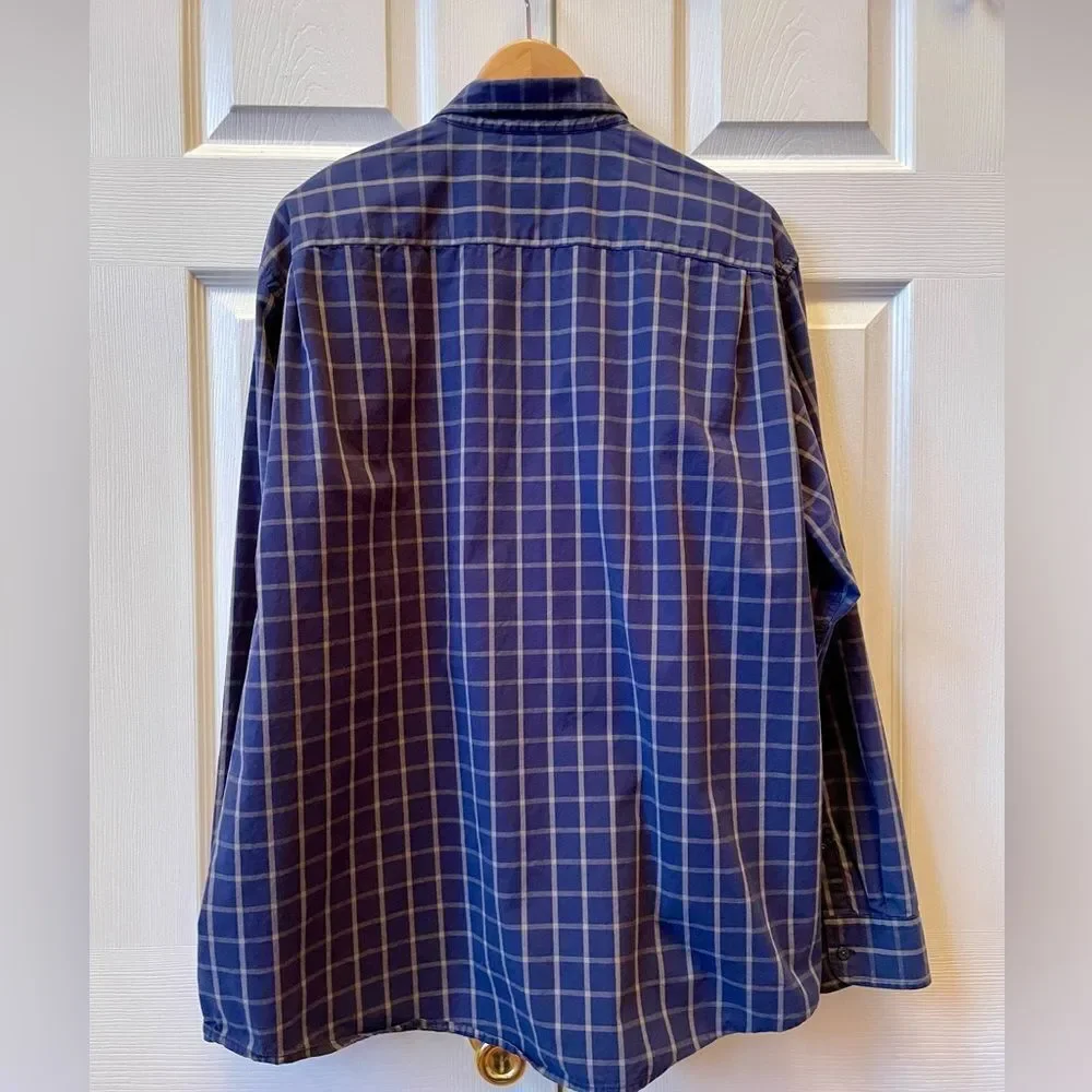 Amazon Essentials Blue Plaid Men's Shirt XXL - Picture 4 of 4